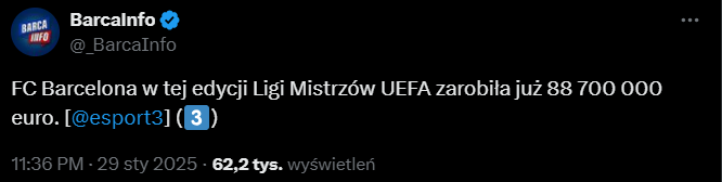 Tyle Barca ZAROBIŁA za udział w LM 24/25! FURA KASY!